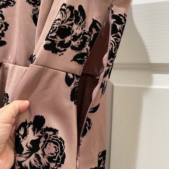 Beautiful Girl’s Large Dress in Rose/Gold, Black with Mesh Neckline - Picture 2 of 6